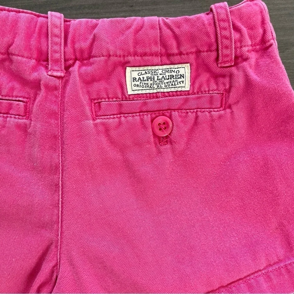 Ralph Lauren girls classic chino pink shorts size 5